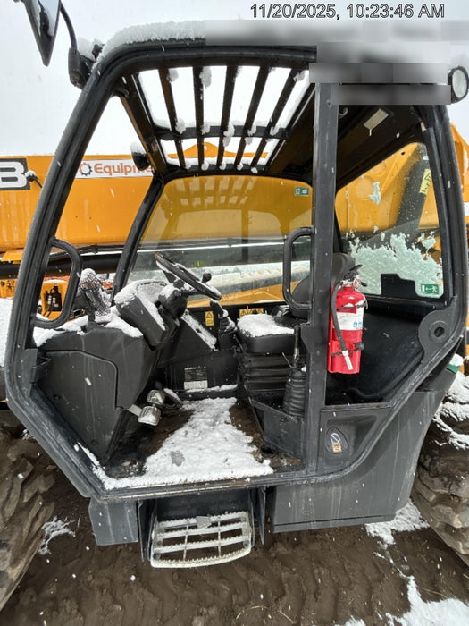 2019 JCB 510-56 74 HP w/Open ROPS, Beacon, Aux Hydraulics, Worklights, Solid Tires w/60" Carriage/Forks