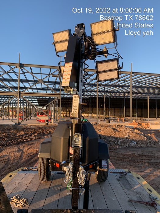 2022 Allmand NLV3GR (4) LED Light Fixture 350W, 23' Vertical Mast, 3kW Prime, Towable, ES Decals, T3