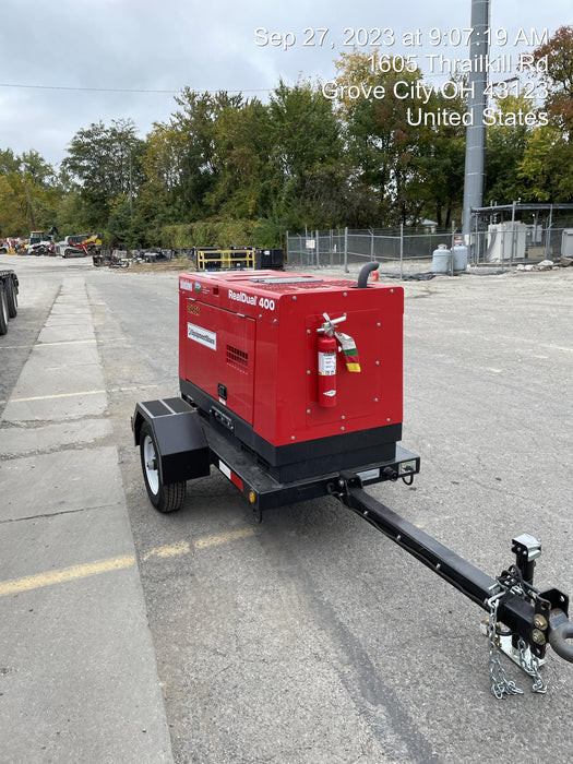 2023 Shindaiwa DGW400MDL Kubota D902 Engine, 23 HP, Dual Op Welder, Wire, Arc, Droop Stick, Tig, and CC Stick Functionality, Simulphase, 3 Phase and 1 Phase Gen Output, Single Axle NB Trlr, Slr Trckl Chrg 12V 12W, Fire Ext