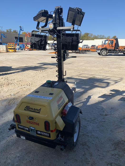 2021 Allmand NLV3GR (4) LED Light Fixture 350W, 23' Vertical Mast, 3kW Prime, Towable, Deep Sea L401, Leveling Jacks, Yanmar T4F 5.8hp