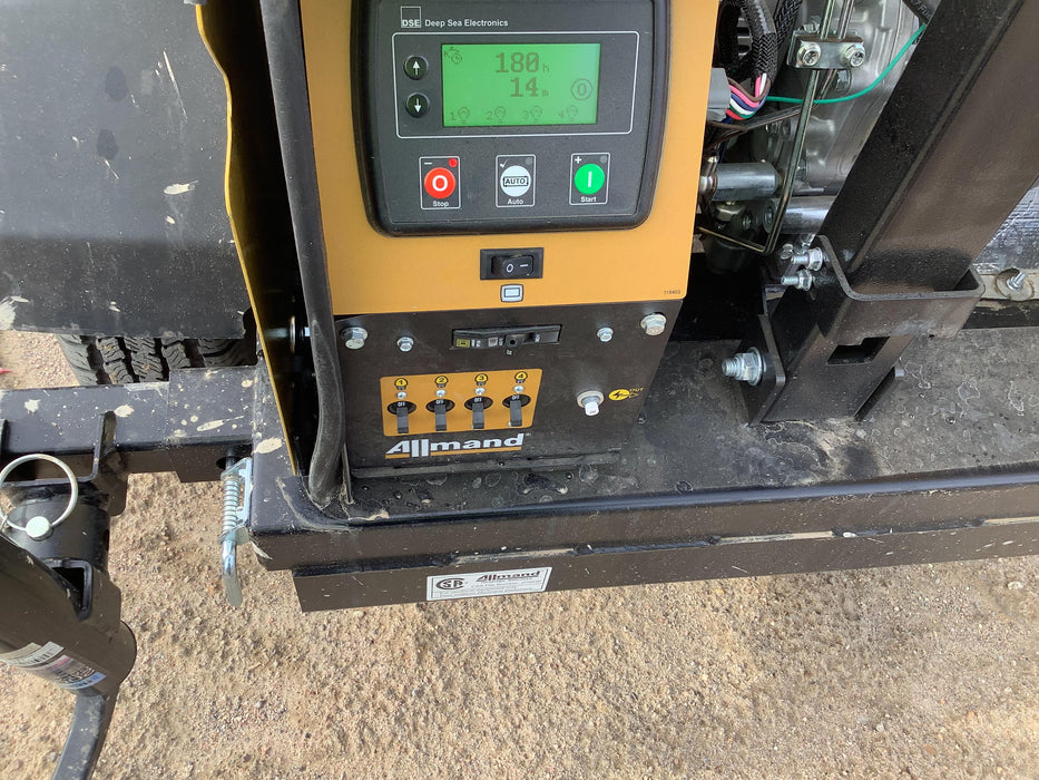 2021 Allmand NLV3GR (4) LED Light Fixture 350W, 23' Vertical Mast, 3kW Prime, Towable, Deep Sea L401, Leveling Jacks, Yanmar T4F 5.8hp