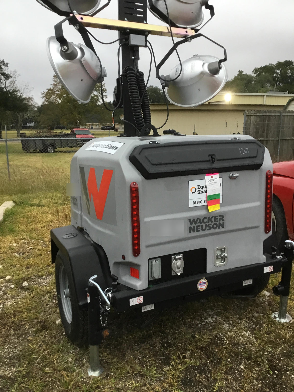 2019 Wacker Neuson LTV6L-MH Mobile Light Tower w/Fuel Level Sensor Installed