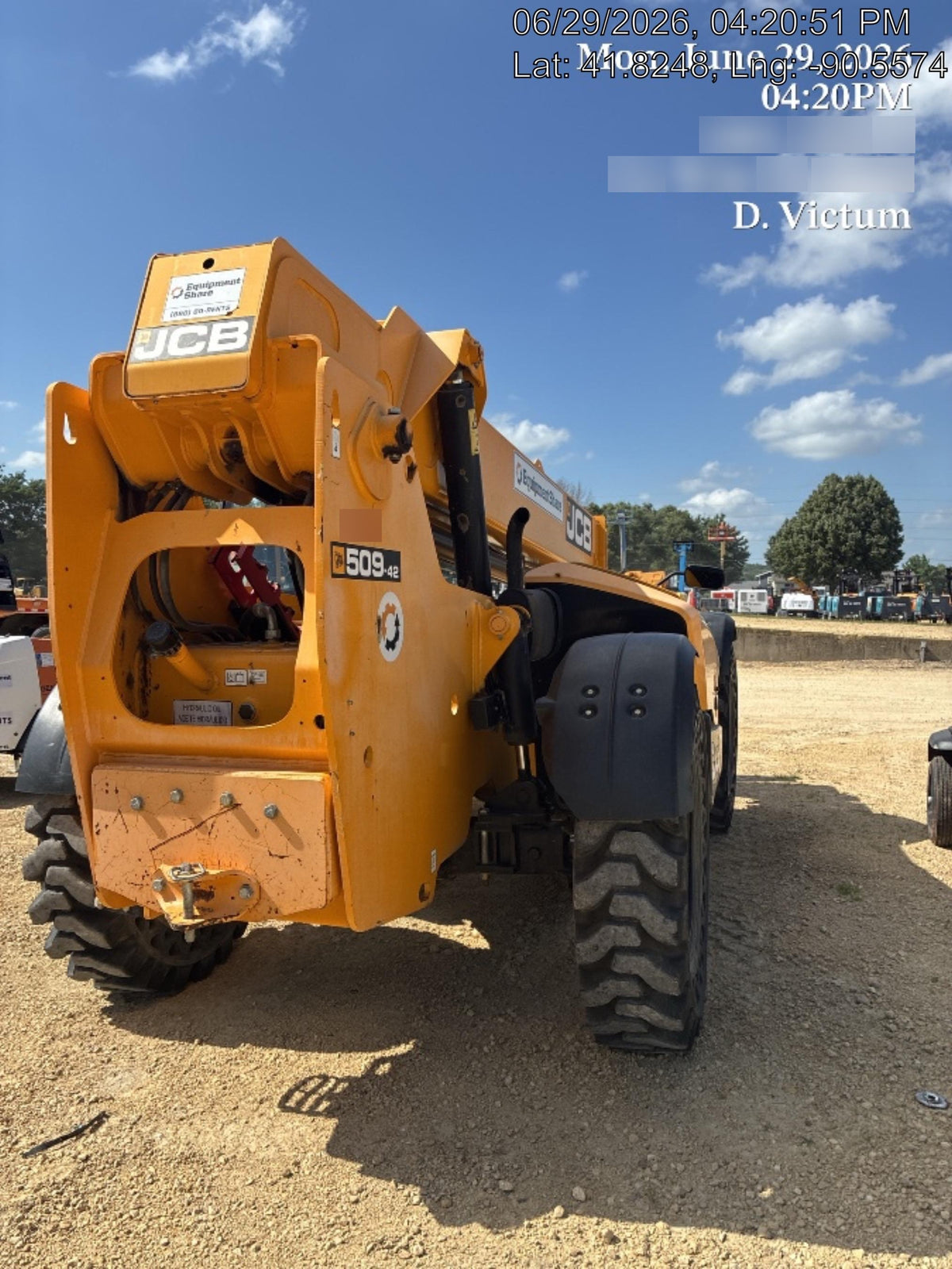 2020 JCB 509-42 Canopy, Solid Tires, Work Lights, Beacon, Aux Hydraulics, Back up Alarm, Lifting Eye, ES Decals