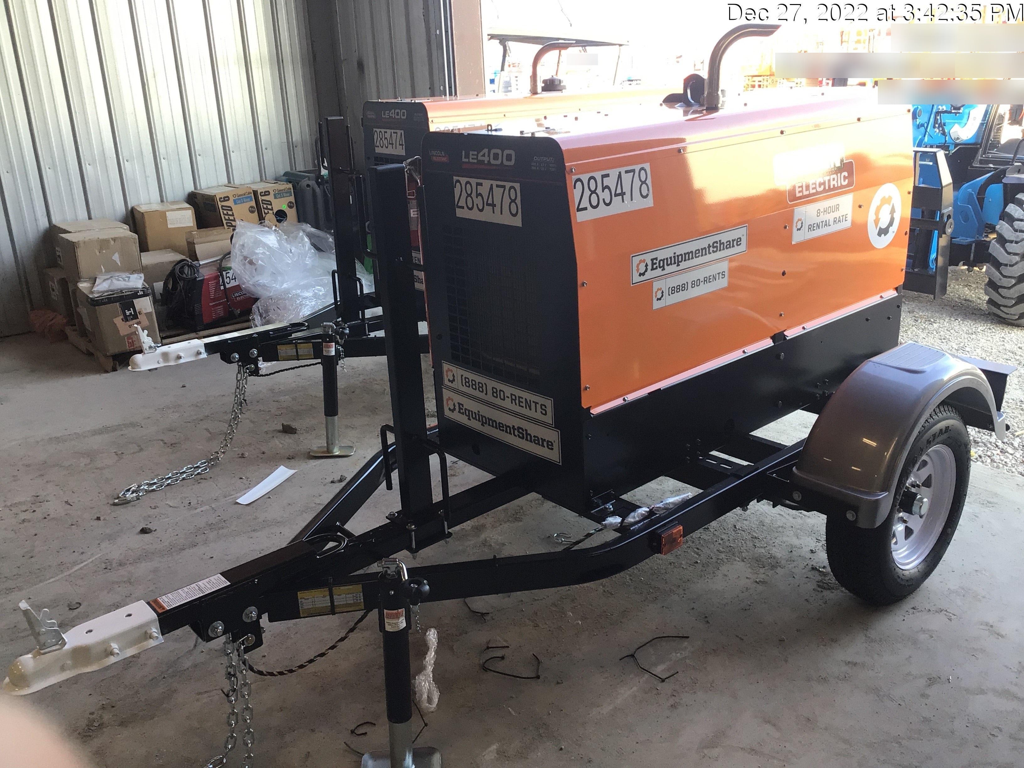 2022 Lincoln Electric LE400 Kubota V1505, Trlr, Cable Rack, Light Kit, ES Decals, T3