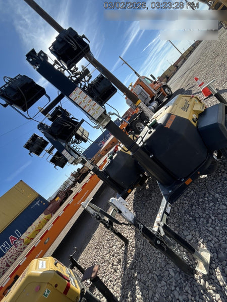 2022 Allmand NLV3GR (4) LED Light Fixture 350W, 23' Vertical Mast, 3kW Prime, Towable, ES Decals, T3