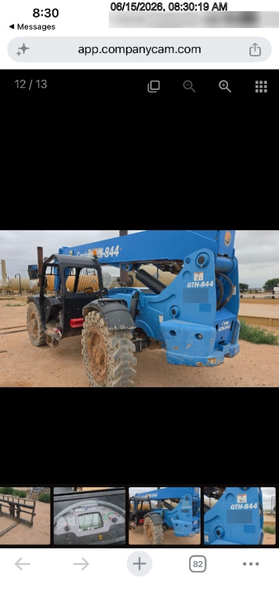 2018 Genie GTH-844 Genie GTH-844 w/Open ROPS, Solid Tires, beacon/work lights, 60" carriage/forks