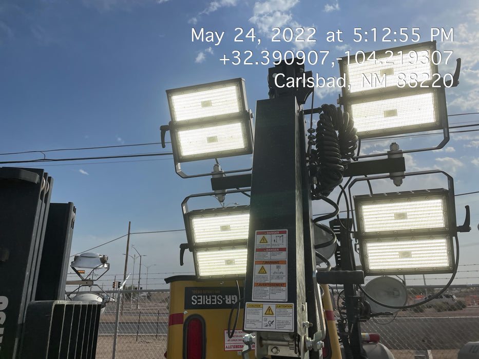 2022 Allmand NLV3GR (4) LED Light Fixture 350W, 23' Vertical Mast, 3kW Prime, Towable, Deep Sea L401, Leveling Jacks, Yanmar T4F 5.8hp