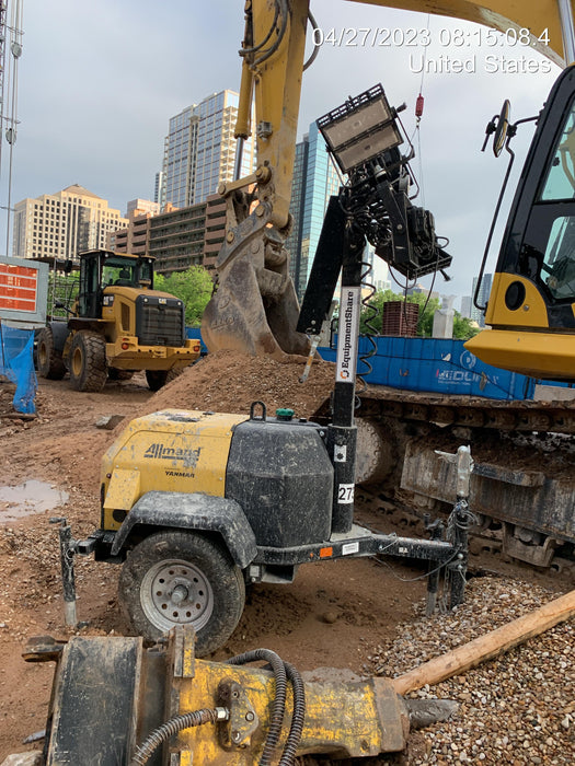 2022 Allmand NLV3GR (4) LED Light Fixture 350W, 23' Vertical Mast, 3kW Prime, Towable, ES Decals, T3