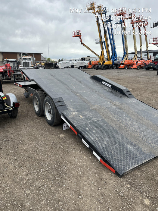 2024 TEXAS PRIDE TRAILERS 21' Lowboy Gravity Tilt Bed 14K Bumper Pull Trailer