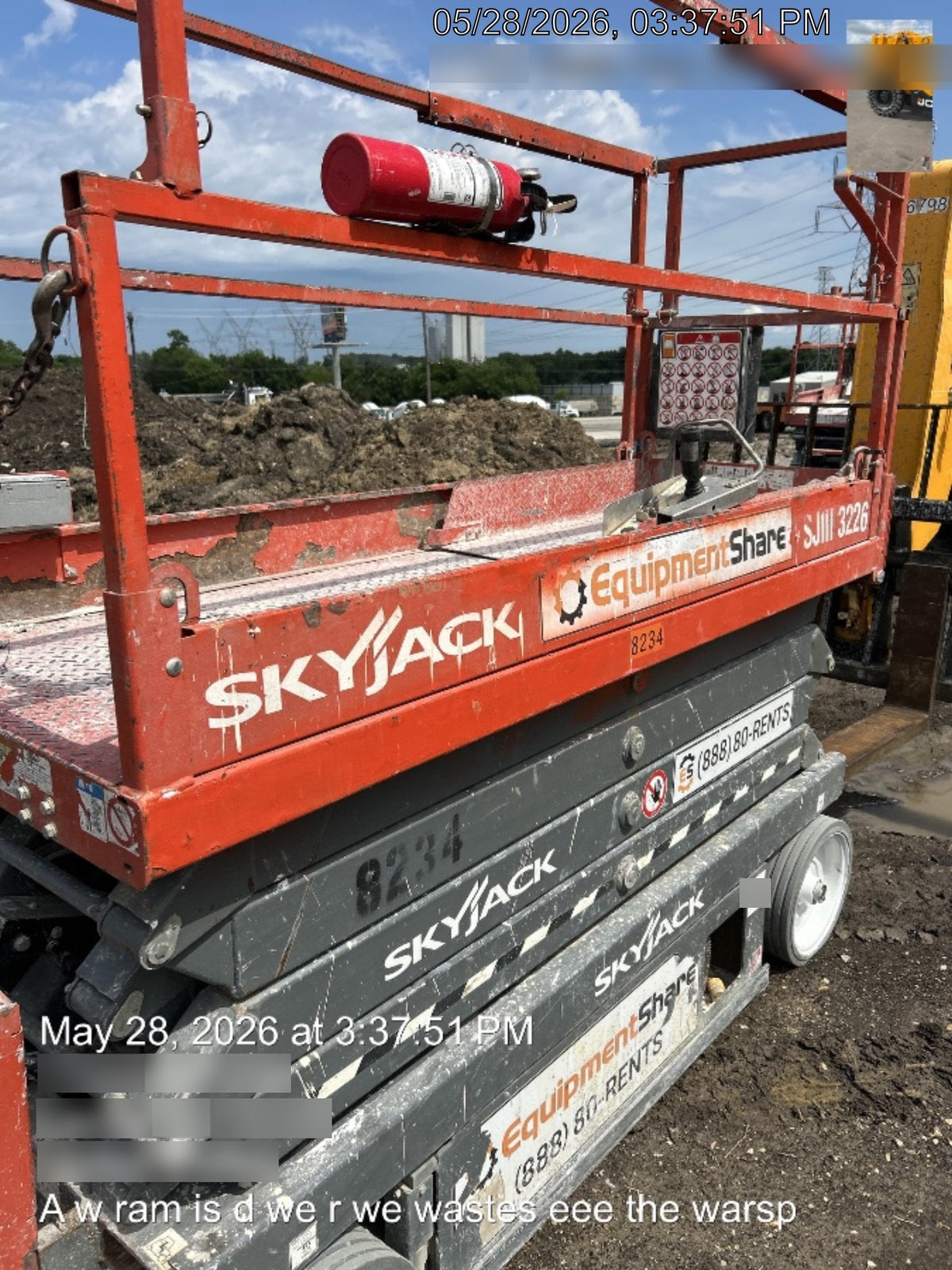 2018 Skyjack SJIII-3226 Skyjack SJIII3226 Scissor Lift w/Trojan Batteries