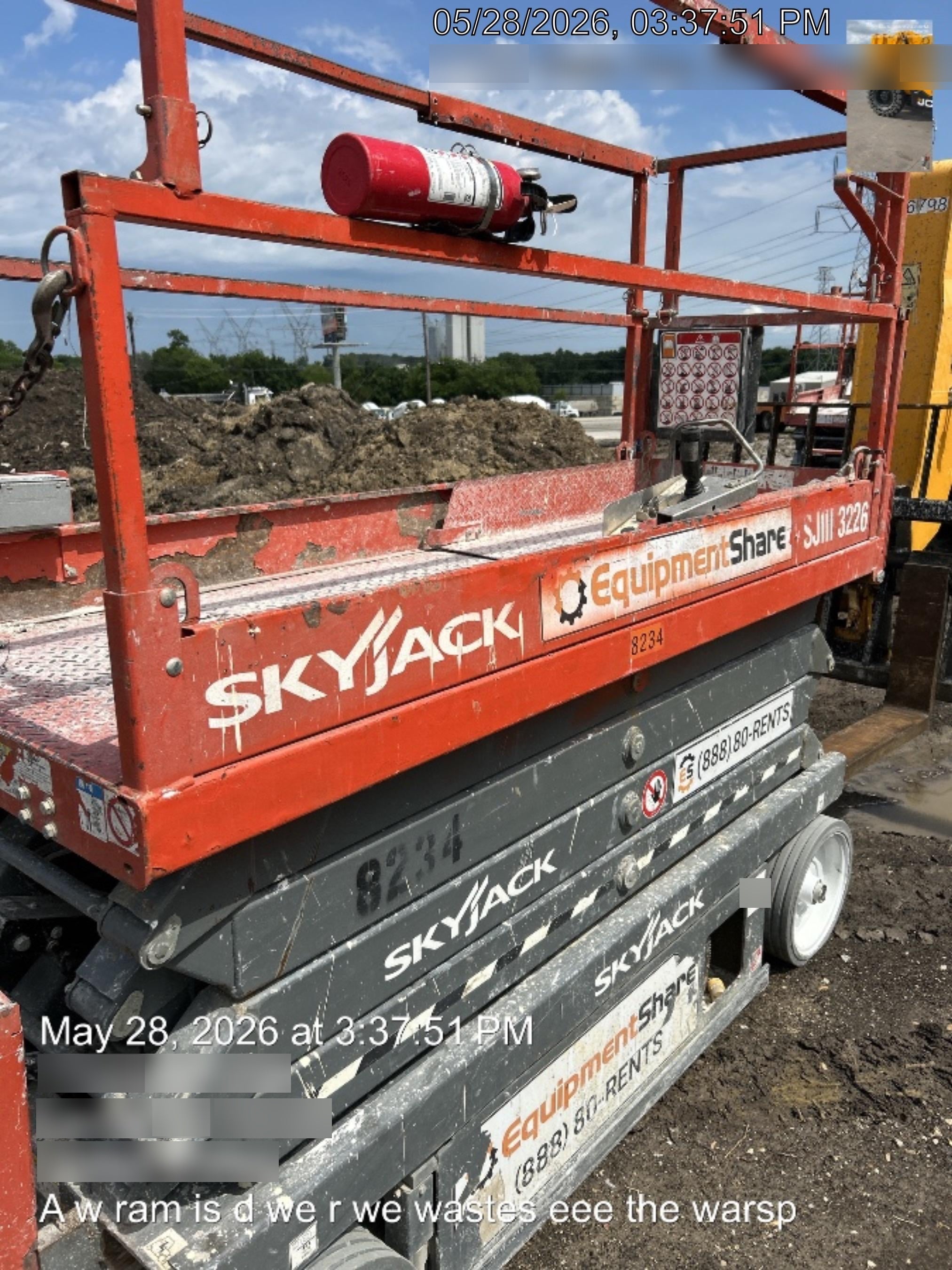 2018 Skyjack SJIII-3226 Skyjack SJIII3226 Scissor Lift w/Trojan Batteries