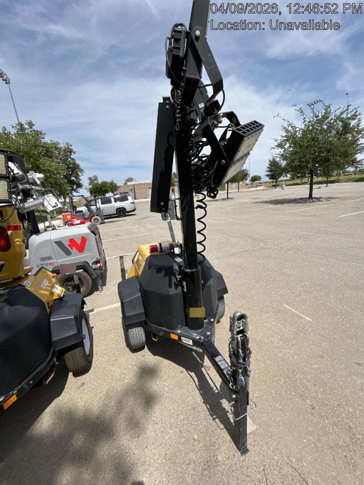 2021 Allmand NLV3GR (4) LED Light Fixture 350W, 23' Vertical Mast, 3kW Prime, Towable, Deep Sea L401, Leveling Jacks, Yanmar T4F 5.8hp