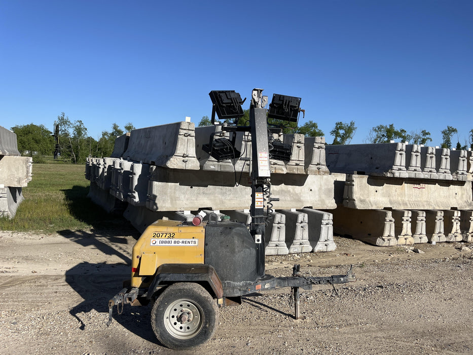 2022 Allmand NLV3GR (4) LED Light Fixture 350W, 23' Vertical Mast, 3kW Prime, Towable, Deep Sea L401, Leveling Jacks, Yanmar T4F 5.8hp