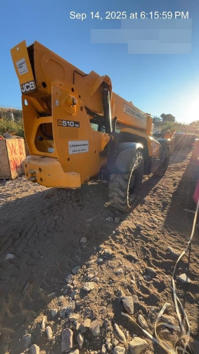 2018 JCB 510-56 JCB 510-56 Telehandler 74 HP w/CAB/HVAC, Beacon, Worklights, Aux Hydraulics, Solid Tires, 60" Carriage/Forks