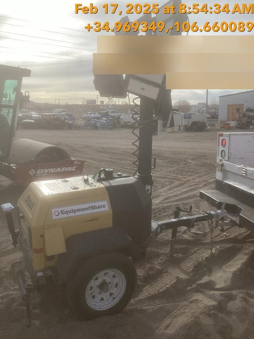 Allmand NLV3GR (4) LED Light Fixture 350W, 23' Vertical Mast, 3kW Prime, Towable, Deep Sea L401, Leveling Jacks, Yanmar T4F 5.8hp