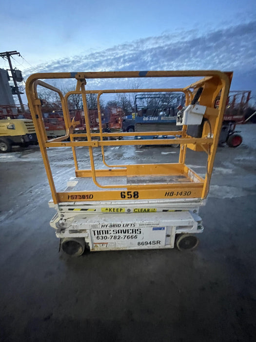 Custom Equipment HB-1430 Hy-Brid Scissor Lift
Platform capacity up to 670 lbs
Working height up to 20 ft
Weighs under 1,700 lbs
Non-marking wheels