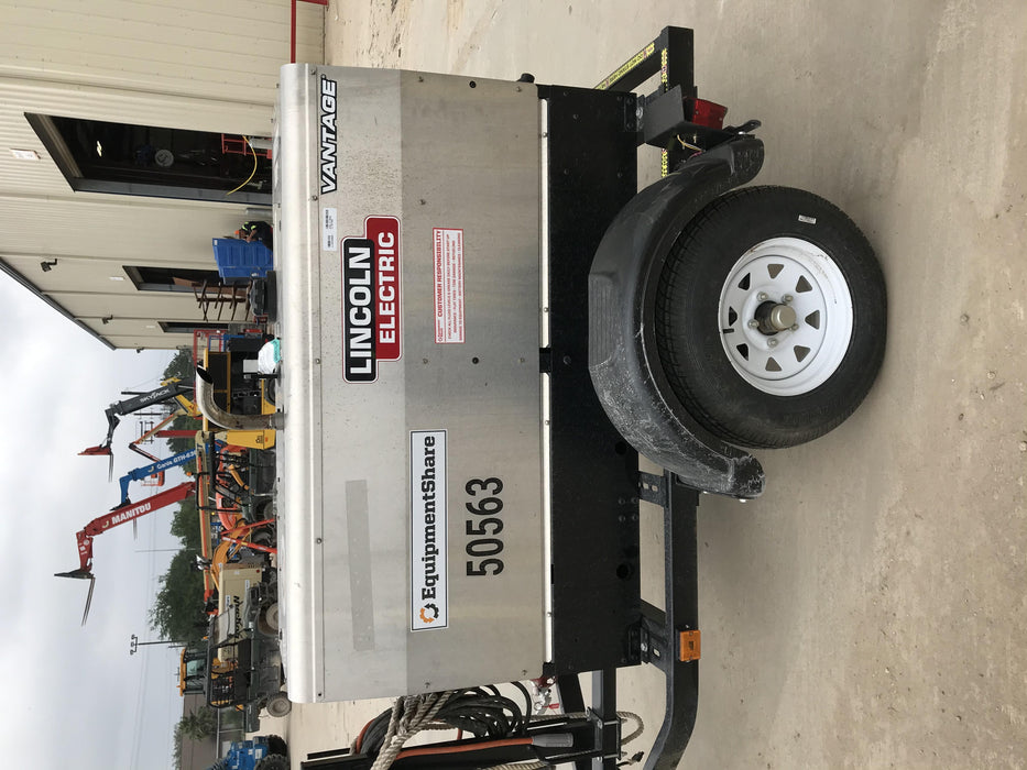 2019 Lincoln Electric Vantage 322 Welder Ready-Pak 3, Two wheel trailer, Fender and Light kit, Cable Rack