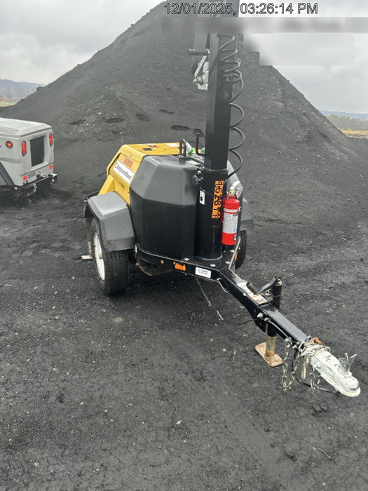 2021 Allmand NLV3GR (4) LED Light Fixture 350W, 23' Vertical Mast, 3kW Prime, Towable, Deep Sea L401, Leveling Jacks, Yanmar T4F 5.8hp