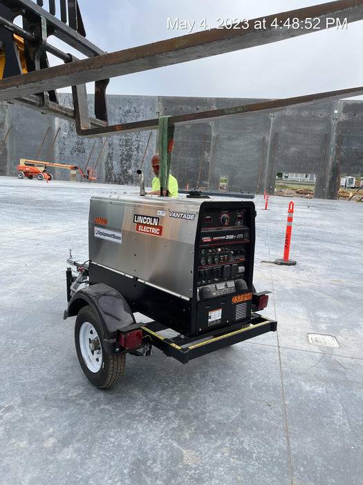 2022 Lincoln Electric Vantage 322 Trlr Mounted, Cable Rack, Light Kit