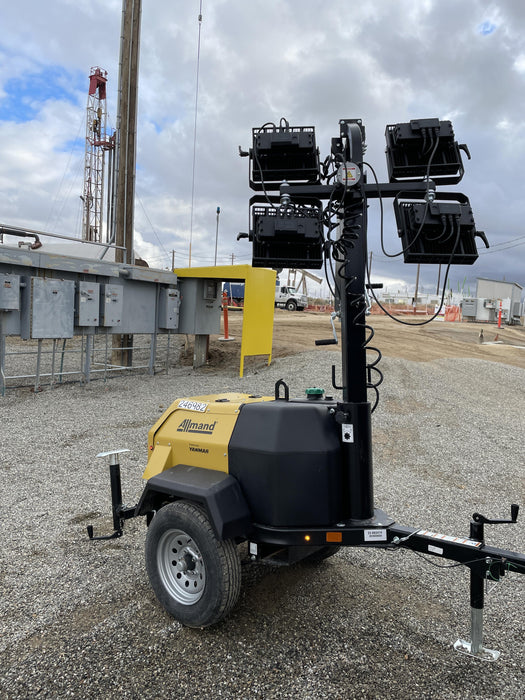 2022 Allmand NLV3GR (4) LED Light Fixture 350W, 23' Vertical Mast, 3kW Prime, Towable, ES Decals, T3