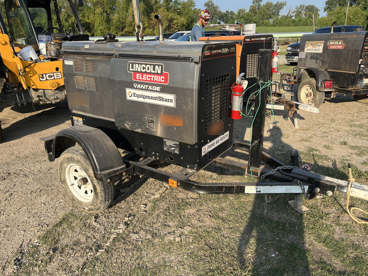 2019 Lincoln Electric Vantage 322 Ready-Pak 3, Two Wheel Trailer, Fender and Light Kit, Cable Rack