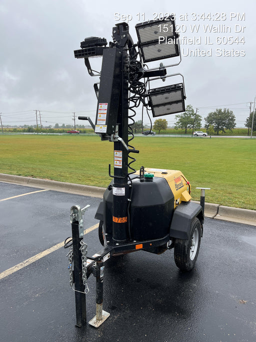 2022 Allmand NLV3GR (4) LED Light Fixture 350W, 23' Vertical Mast, 3kW Prime, Towable, Deep Sea L401, Leveling Jacks, Yanmar T4F 5.8hp