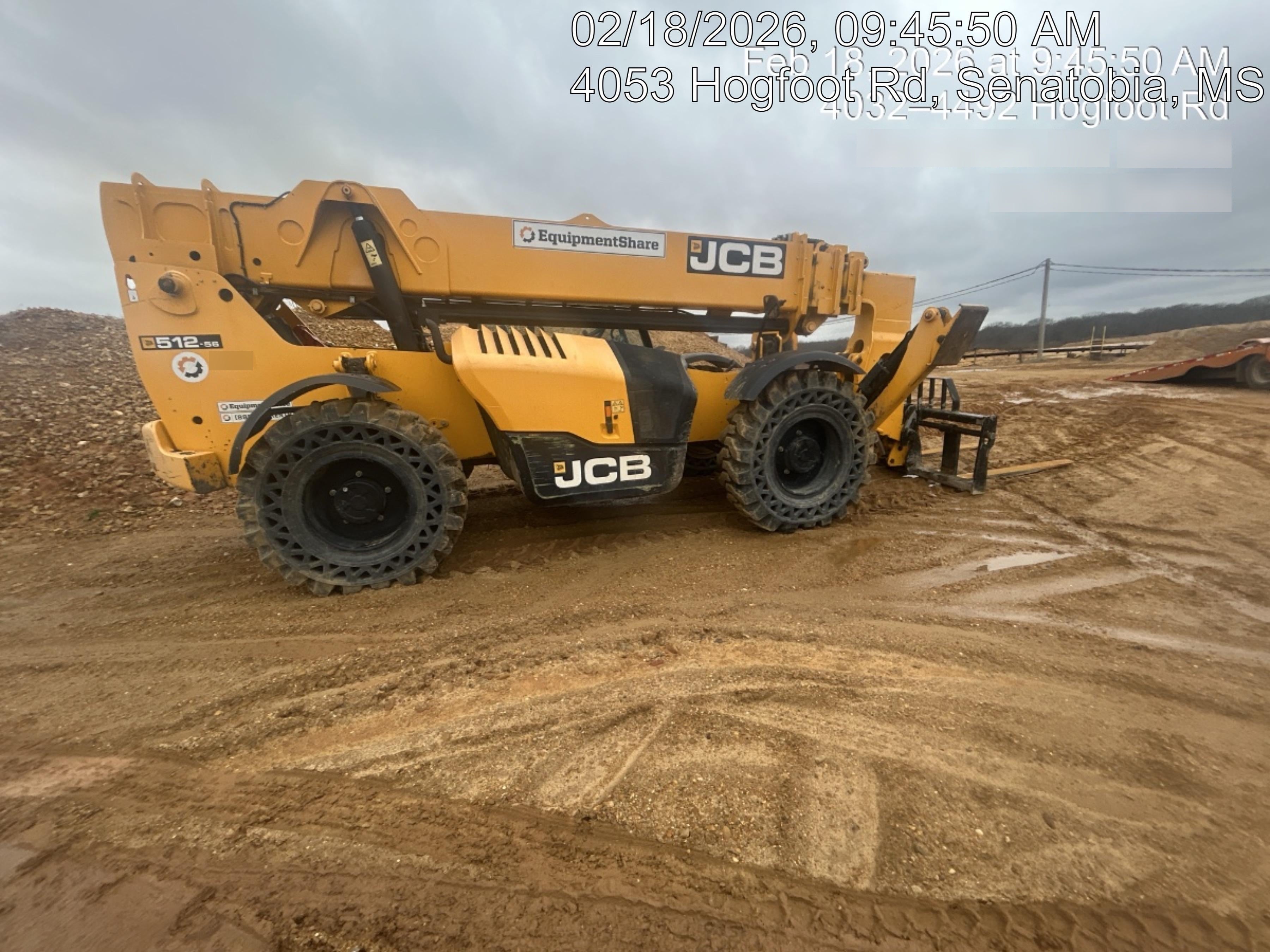 2019 JCB 512-56 Canopy, 109 HP, Solid Tires, STD Worklight, Beacon, Aux Hydraulics, Lifting Eye, Back up Alarm w/66" Carriage/60" Forks