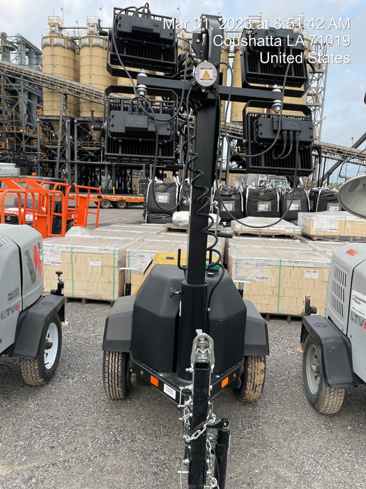 2022 Allmand NLV3GR (4) LED Light Fixture 350W, 23' Vertical Mast, 3kW Prime, Towable, Deep Sea L401, Leveling Jacks, Yanmar T4F 5.8hp