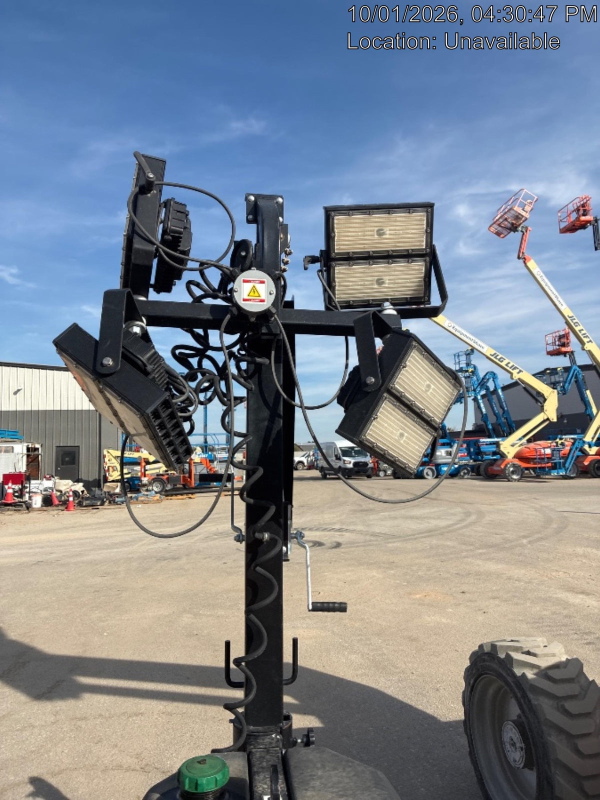 2022 Allmand NLV3GR (4) LED Light Fixture 350W, 23' Vertical Mast, 3kW Prime, Towable, ES Decals, T3
