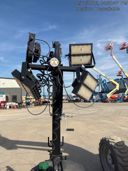 2022 Allmand NLV3GR (4) LED Light Fixture 350W, 23' Vertical Mast, 3kW Prime, Towable, ES Decals, T3