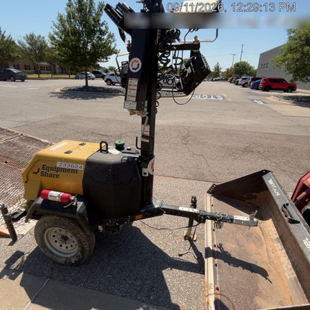 2022 Allmand NLV3GR (4) LED Light Fixture 350W, 23' Vertical Mast, 3kW Prime, Towable, Deep Sea L401, Leveling Jacks, Yanmar T4F 5.8hp