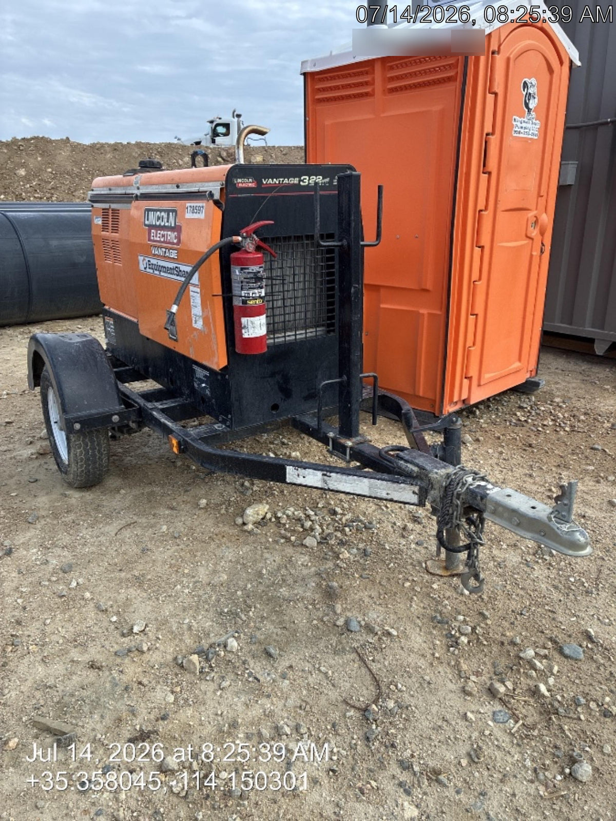 2021 Lincoln Electric Vantage 322 Vantage 322 Ready Pak 3 w/ Decals, ORANGE (includes trailer, cable rack, fender light kit) NO Telematics