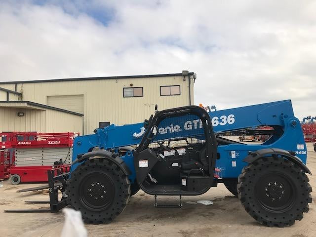 2018 Genie GTH-636 Genie GTH-636 w/Open ROPS, Work Lights, Solid Tires, RH Cab Mesh, Beacon, 48" Carriage and Forks