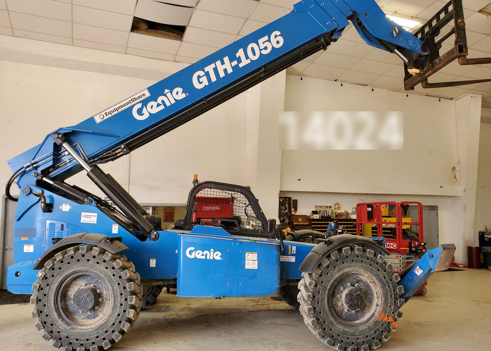 2018 Genie GTH-1056 GTH-1056 w/Open ROPS, Solid Tires, Work Lights, 60" carriage/forks, cab mesh, beacon