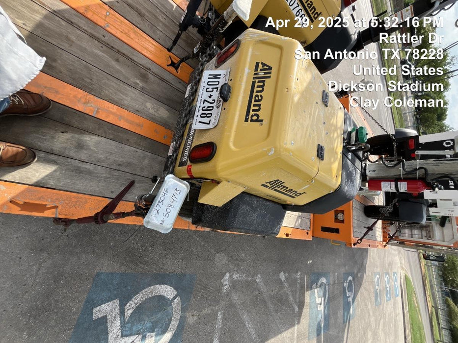 2022 Allmand NLV3GR (4) LED Light Fixture 350W, 23' Vertical Mast, 3kW Prime, Towable, ES Decals, T3