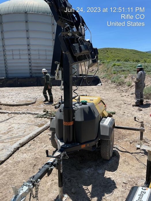 2022 Allmand NLV3GR (4) LED Light Fixture 350W, 23' Vertical Mast, 3kW Prime, Towable, ES Decals, T3