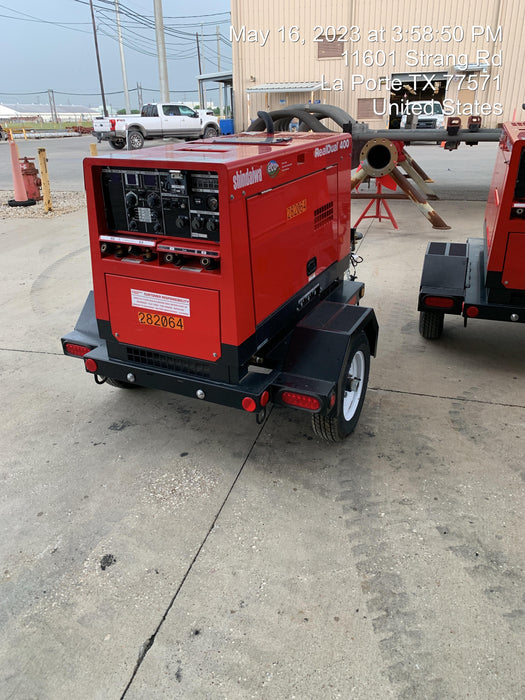 2022 Shindaiwa DGW400MDL Kubota D902 Engine, 23 HP, Dual Op Welder, Wire, Arc, Droop Stick, Tig, and CC Stick Functionality, Simulphase, 3 Phase and 1 Phase Gen Output, Single Axle NB Trlr, Slr Trckl Chrg 12V 12W, Fire Ext