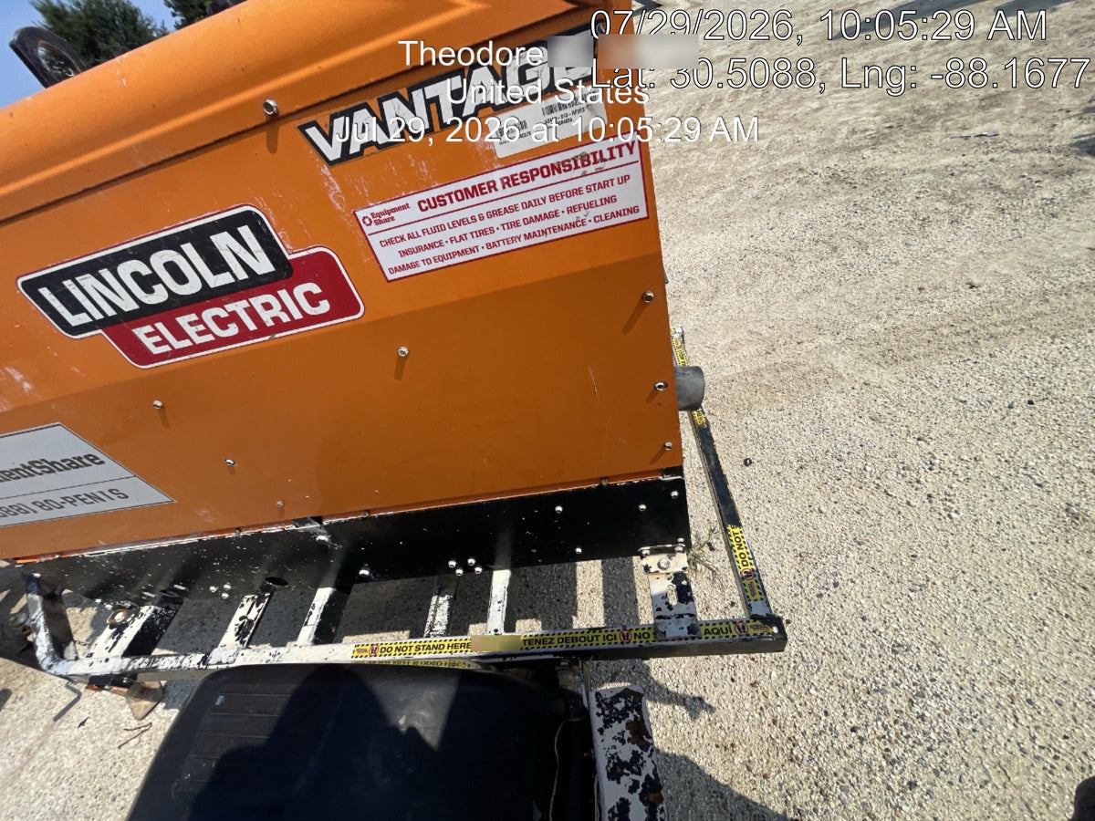 2021 Lincoln Electric Vantage 322 Vantage 322 Ready Pak 3 w/ Decals, ORANGE (includes trailer, cable rack, fender light kit) NO Telematics