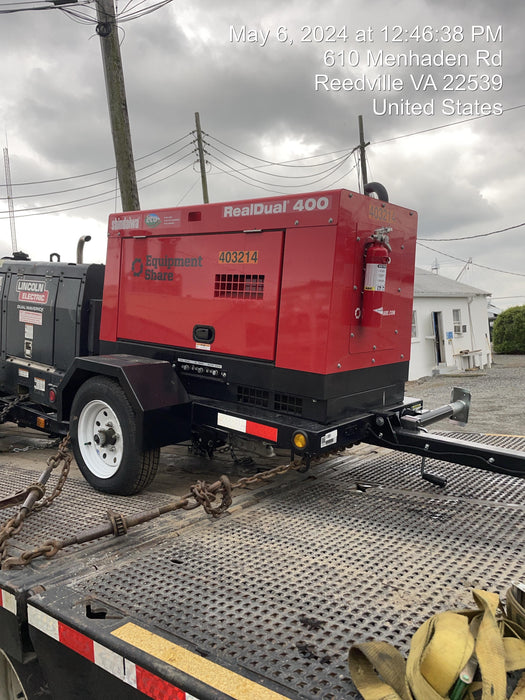2024 Shindaiwa DGW400MDL Kubota D902 Engine, 23 HP, Dual Op Welder, Wire, Arc, Droop Stick, Tig, and CC Stick Functionality, Simulphase, 3 Phase and 1 Phase Gen Output, Single Axle NB Trlr, Slr Trckl Chrg 12V 12W, Fire Ext