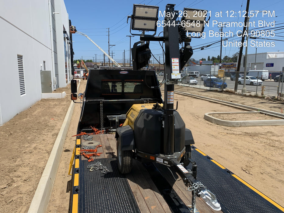 2021 Allmand NLV3GR (4) LED Light Fixture 350W, 23' Vertical Mast, 3kW Prime, Towable, Deep Sea L401, Leveling Jacks, Yanmar T4F 5.8hp