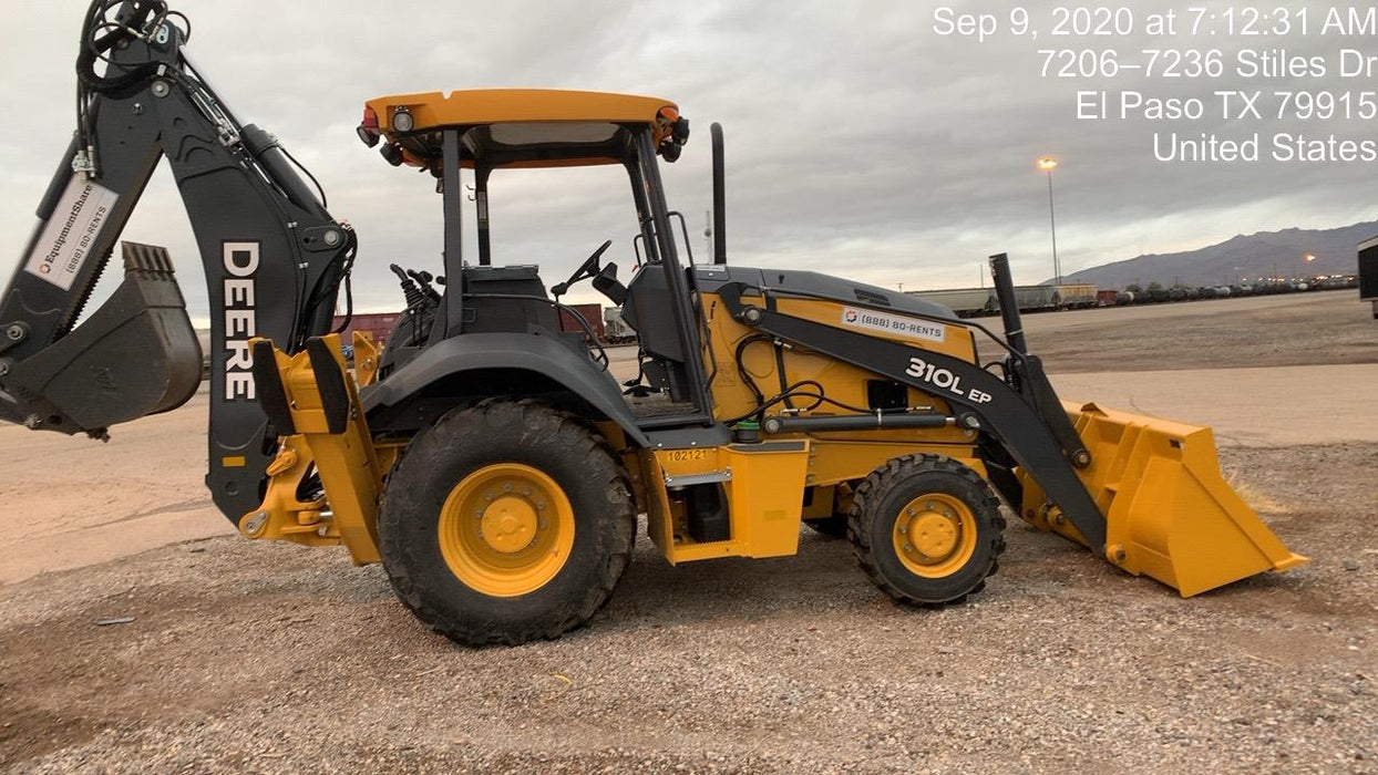 2020 John Deere 310LEP - Extendable Stick Canopy, 4WD, Extendable Stick, Pilot Controls, 2 Way Hydraulics, TAG Manual QC