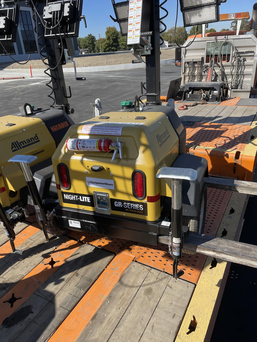 2022 Allmand NLV3GR (4) LED Light Fixture 350W, 23' Vertical Mast, 3kW Prime, Towable, ES Decals, T3