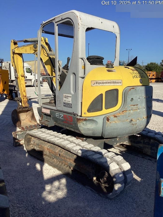 Wacker Neuson EZ53 Open ROPS, Rubber Tracks, Long Dipperstick, T4, Bucket