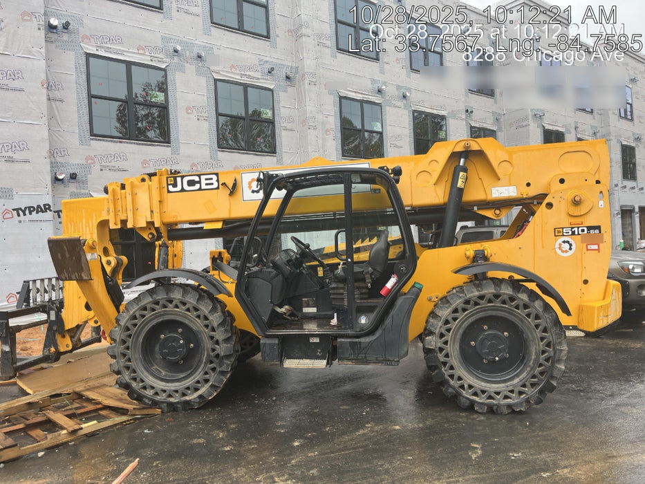 2019 JCB 510-56 Canopy, 74 HP, Solid Tires, STD Worklight, Beacon, Aux Hydraulics, Lifting Eye, Back up Alarm w/66" Carriage/60" Forks