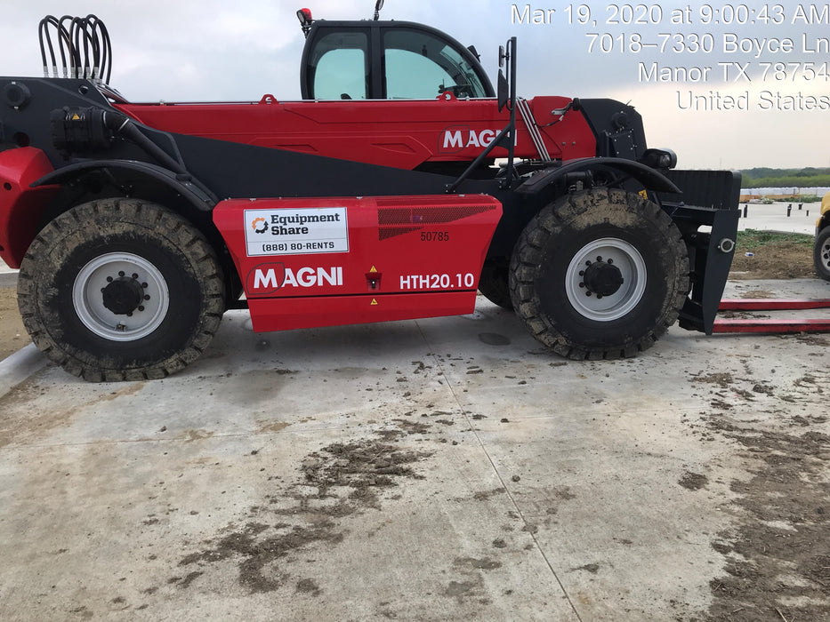 2019 Magni HTH 20.10 Two LED lights on cab - front, Four LED lights on cab - rear, Two LED lights on the boom, Camera on boom & back, Foam Filled Tires | Attachments: Forkcarriage 20 T with 96" forks & positioner w/Forkcarriage 20 T with 96" forks & positioner