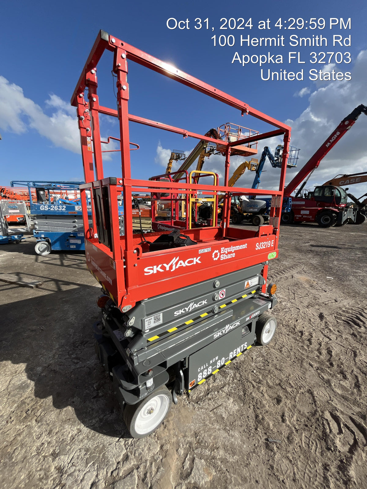 2024 Skyjack SJ3219 Electric Drive, Sld NM Tires, DBcns, RFRails, Power to Platform, T3 + Access Control