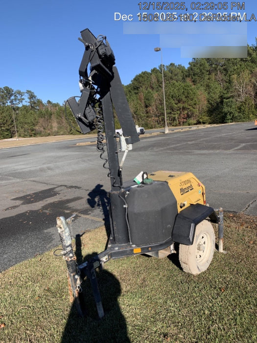 Allmand NLV3GR (4) LED Light Fixture 350W, 23' Vertical Mast, 3kW Prime, Towable, Deep Sea L401, Leveling Jacks, Yanmar T4F 5.8hp