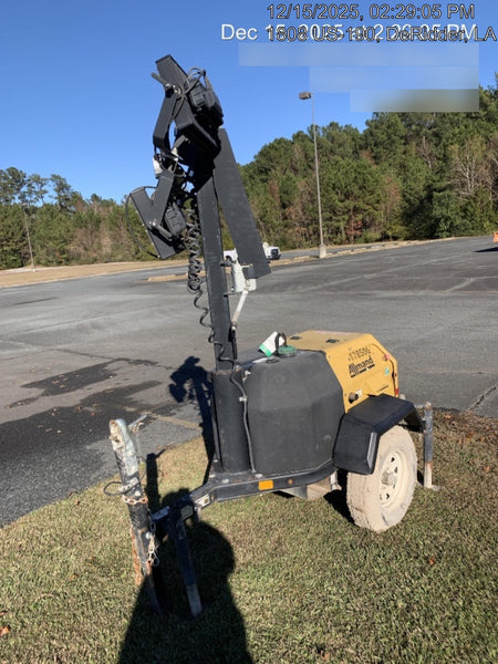 Allmand NLV3GR (4) LED Light Fixture 350W, 23' Vertical Mast, 3kW Prime, Towable, Deep Sea L401, Leveling Jacks, Yanmar T4F 5.8hp