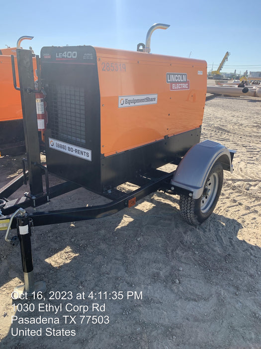 2022 Lincoln Electric LE400 Kubota V1505, Trlr, Cable Rack, Light Kit, ES Decals, T3