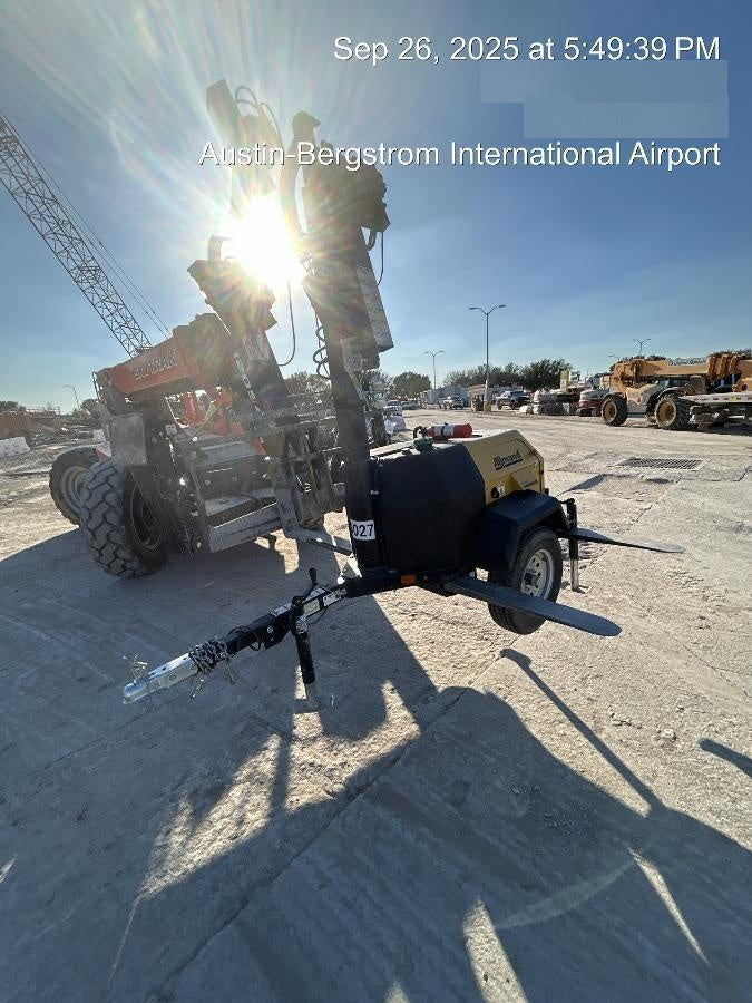 2022 Allmand NLV3GR (4) LED Light Fixture 350W, 23' Vertical Mast, 3kW Prime, Towable, ES Decals, T3